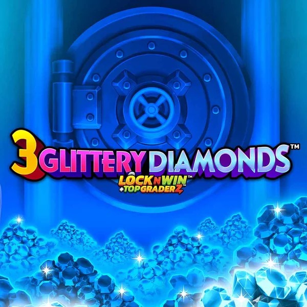 3 Glittery Diamonds slot logo by PearFiction Studios at Casino Infinity